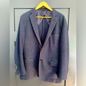 Brooks brothers Italian wool sports jacket 42 short, navy grayish color plaid